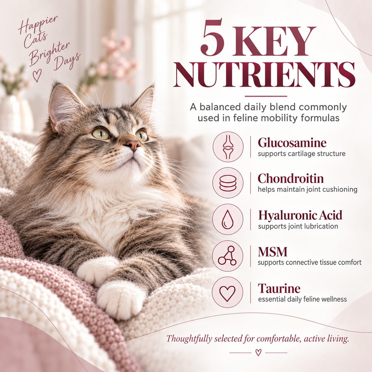 Five key nutrients in the cat joint liquid formula